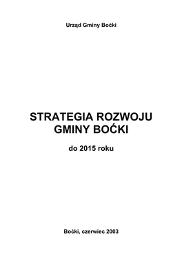 Strategia Rozwoju Gminy Boćki