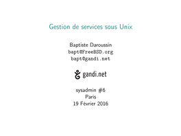 Gestion De Services Sous Unix