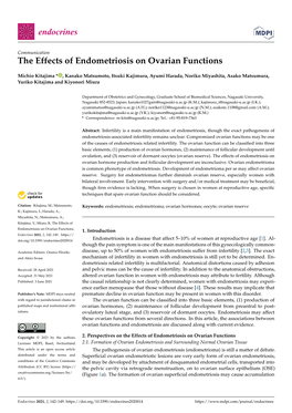 The Effects of Endometriosis on Ovarian Functions