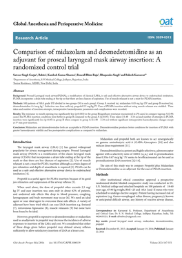 Comparison of Midazolam and Dexmedetomidine As an Adjuvant