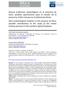 Nuevas Evidencias Arqueológicas En La Provincia De Soria