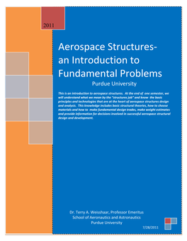 Aerospace Structures- an Introduction to Fundamental Problems Purdue University