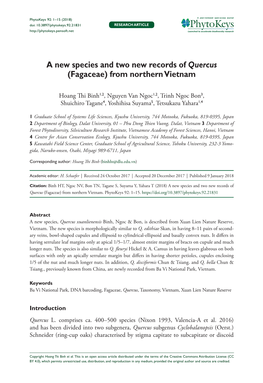 From Northern Vietnam 1 Doi: 10.3897/Phytokeys.92.21831 RESEARCH ARTICLE Launched to Accelerate Biodiversity Research