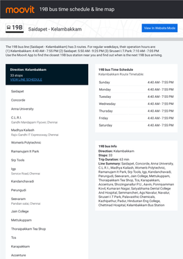 19B Bus Time Schedule & Line Route