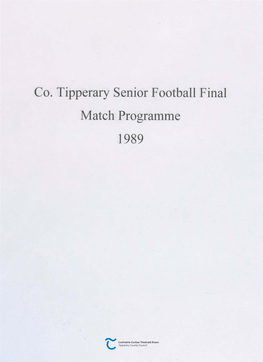 Co. Tipperary Senior Football Final Match Programme 1989 { DOMHNACH 27/8('89