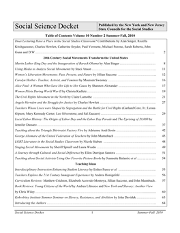 Social Science Docket State Councils for the Social Studies