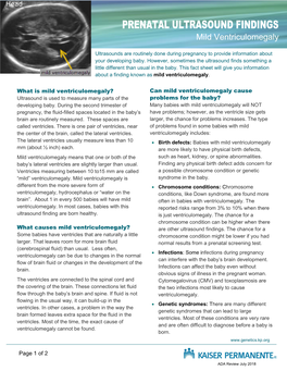 Prenatal Ultrasound Findings: Mild Ventriculomegaly