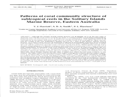 Patterns of Coral Community Structure of Subtropical Reefs in the Solitary Islands Marine Reserve, Eastern Australia