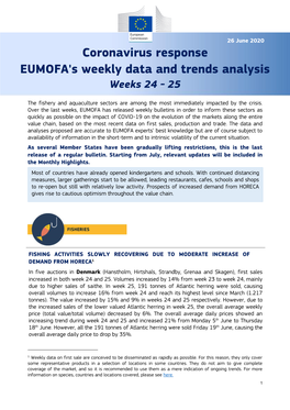 Coronavirus Response EUMOFA's Weekly Data and Trends Analysis Weeks 24 - 25