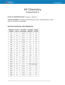 AP Chemistry Assessment 2