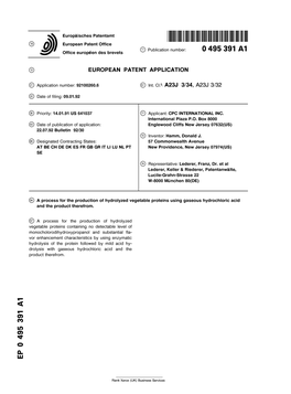 A Process for the Production of Hydrolyzed Vegetable Proteins Using Gaseous Hydrochloric Acid and the Product Therefrom