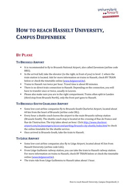 How to Reach Hasselt University, Campus Diepenbeek