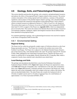 Section 4.6, Geology, Soils, and Paleontological Resources