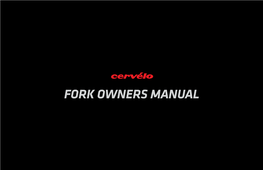 Cervélo Fork Owner's Manual