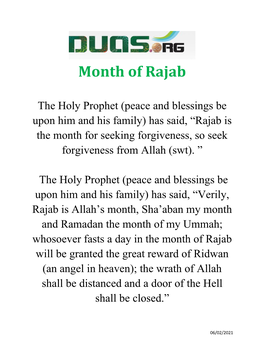 Month of Rajab