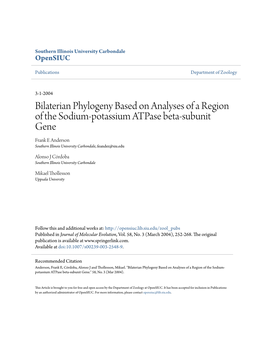 Bilaterian Phylogeny Based on Analyses of a Region of the Sodium