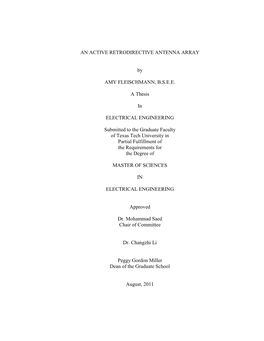 AN ACTIVE RETRODIRECTIVE ANTENNA ARRAY by AMY