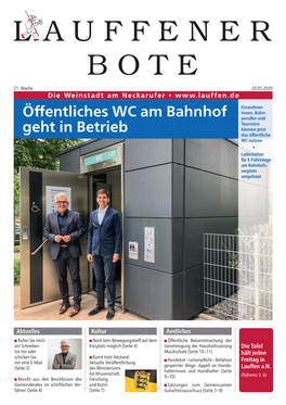 Öffentliches WC Am Bahnhof Geht in Betrieb