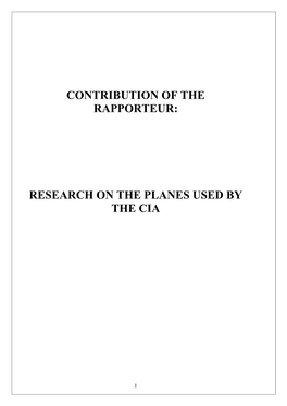 Research on the Planes Used by the Cia