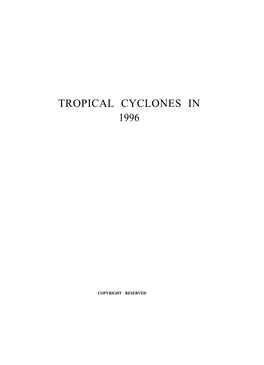 Tropical Cyclones in 1996