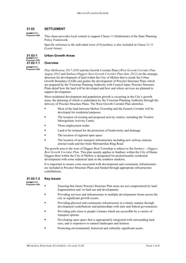 Of the State Planning Policy Framework. Specific Reference to the Individual Town of Eynesbury Is Also Included in Clause 21.11 (Local Areas)