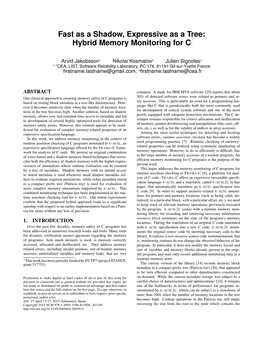 Fast As a Shadow, Expressive As a Tree: Hybrid Memory Monitoring for C∗