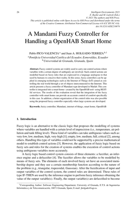 A Mandami Fuzzy Controller for Handling a Openhab Smart Home