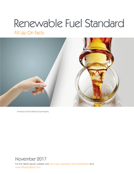 Renewable Fuel Standard Fill up on Facts