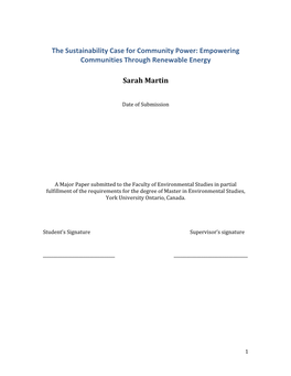 The Sustainability Case for Community Power: Empowering Communities Through Renewable Energy