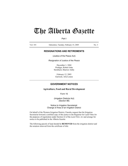 The Alberta Gazette