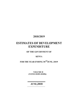 Estimates of Development Expenditure