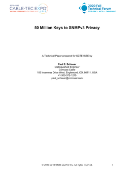 50 Million Keys to Snmpv3 Privacy