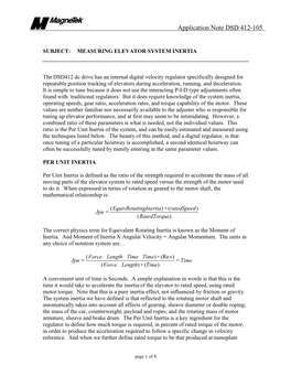 Measuring Elevator System Inertia