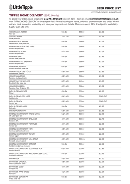 Beer Price List Tipple Home Delivery