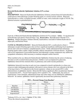 Betaxolol Hydrochloride