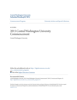 2015 Central Washington University Commencement Central Washington University