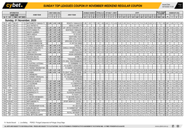 Sunday Top Leagues Coupon 01 November Weekend Regular Coupon 30/10/2020 10:38 1 / 5