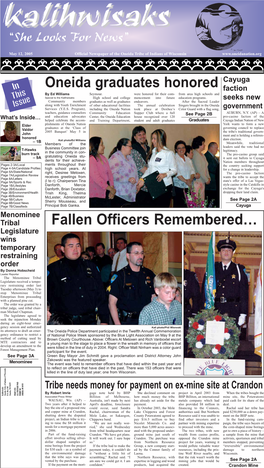 May 12, 2005 Official Newspaper of the Oneida Tribe of Indians of Wisconsin