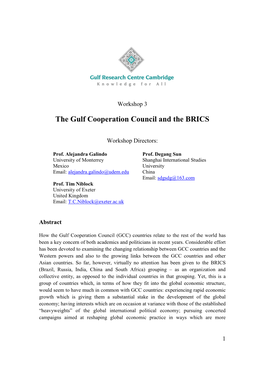 The Gulf Cooperation Council and the BRICS