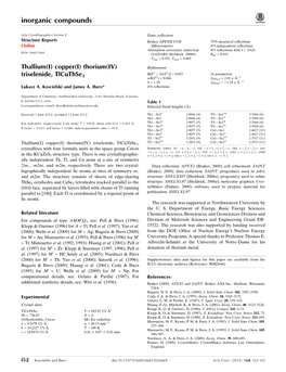 Thallium(I) Copper(I) Thorium(IV) Triselenide, Tlcuthse3