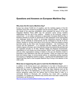 Questions and Answers on European Maritime Day