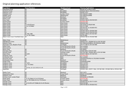 Original Planning Application References