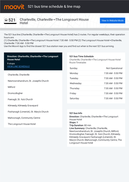 521 Bus Time Schedule & Line Route