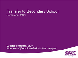 Secondary Transfer Presentation September 2021