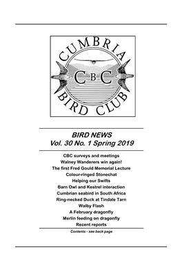 BIRD NEWS Vol. 30 No. 1 Spring 2019