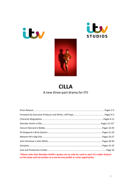 CILLA a New Three-Part Drama for ITV