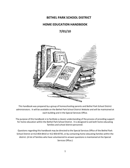 Bethel Park School District Home Education Handbook 7/01/10