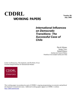 CDDRL Number 86 WORKING PAPERS July 2008