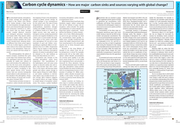 Carbon Cycle Dynamics - How Are Major Carbon Sinks and Sources Varying with Global Change?