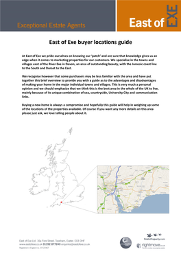 East of Exe Buyer Locations Guide